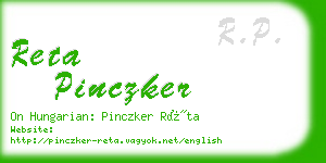 reta pinczker business card